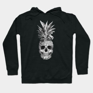 Pineapple Skull Black and White Hoodie